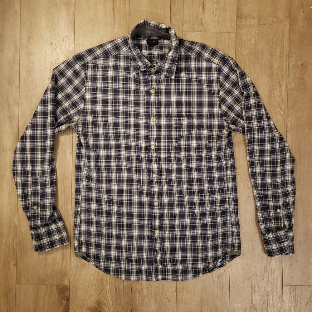 MENS J CREW LONG SLEEVE TARTAN SHIRT - SIZE S
